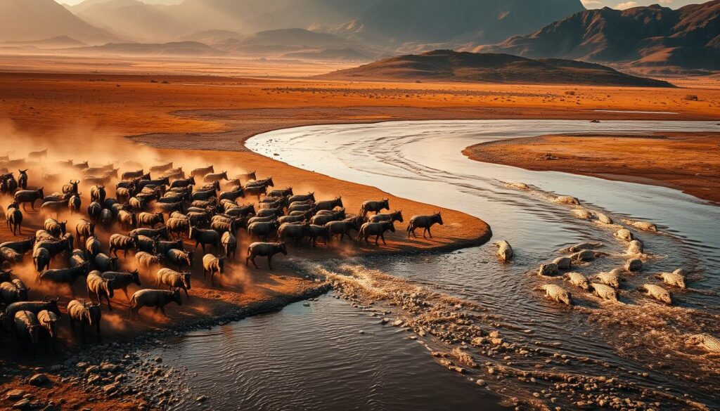 Flussüberquerung in der Serengeti