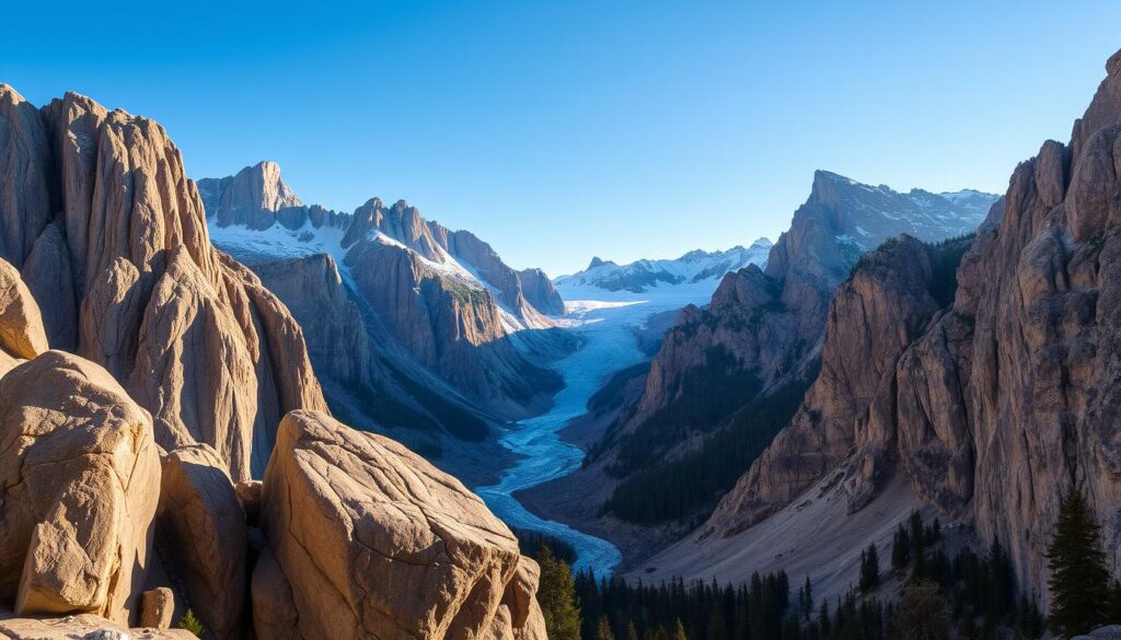Granitfelsen und Gletscher im Yosemite National Park