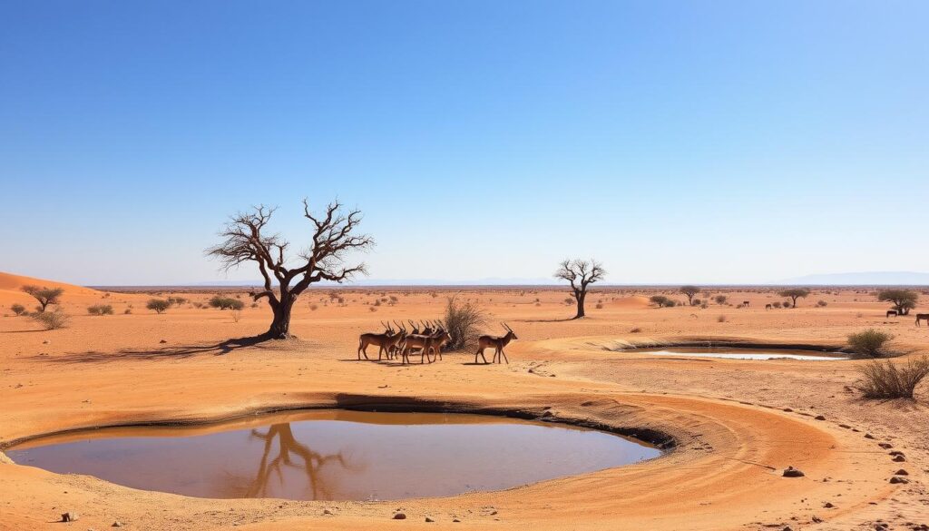 Wasserlöcher in der Kalahari