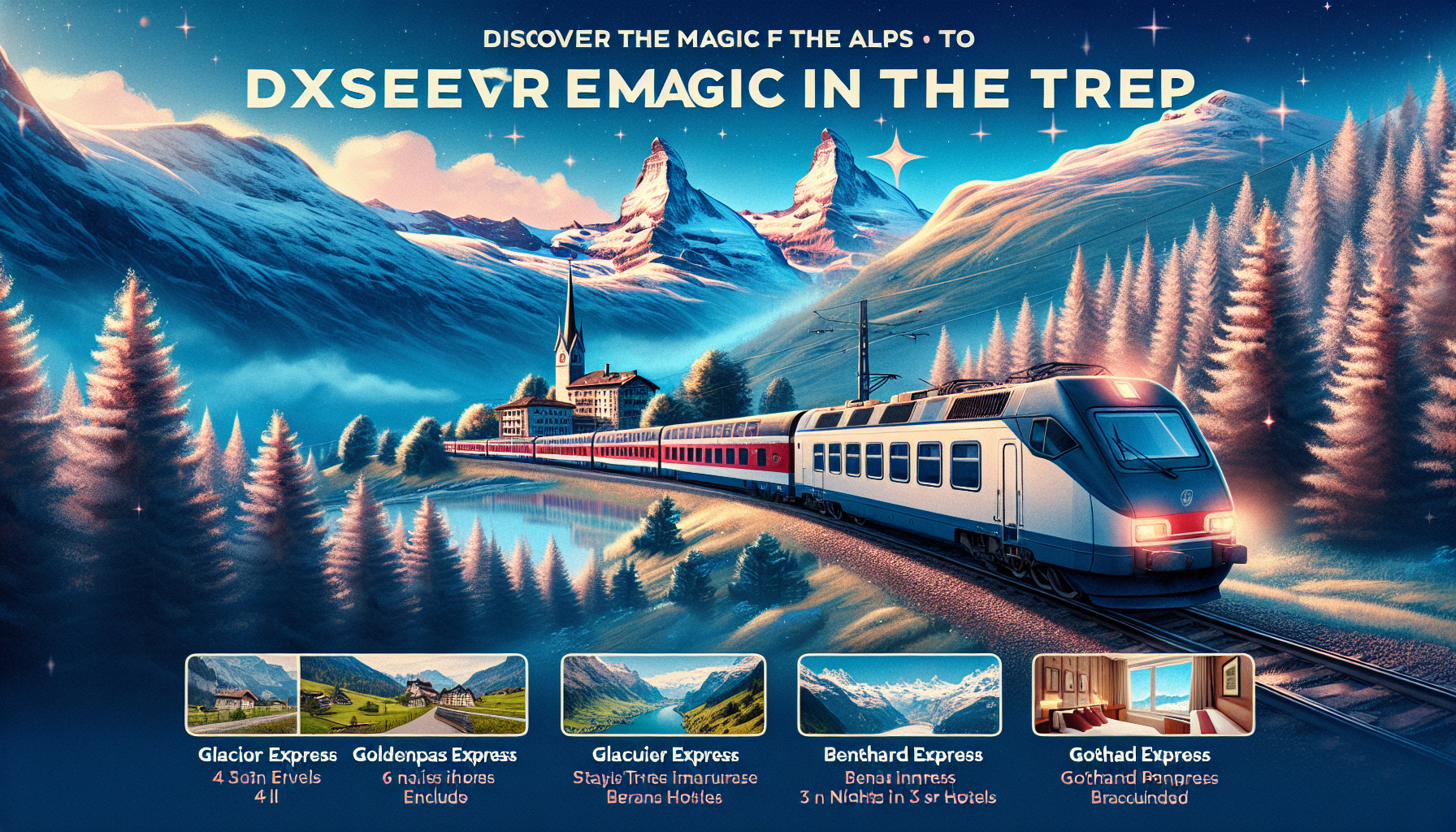 Eigene Anreise Schweiz: Alpenzauber auf Ihrer Zugreise entdecken 6 Nächte 3-Sterne-Hotels mit Frühstück Fahrten mit dem GoldenPass Express, Glacier