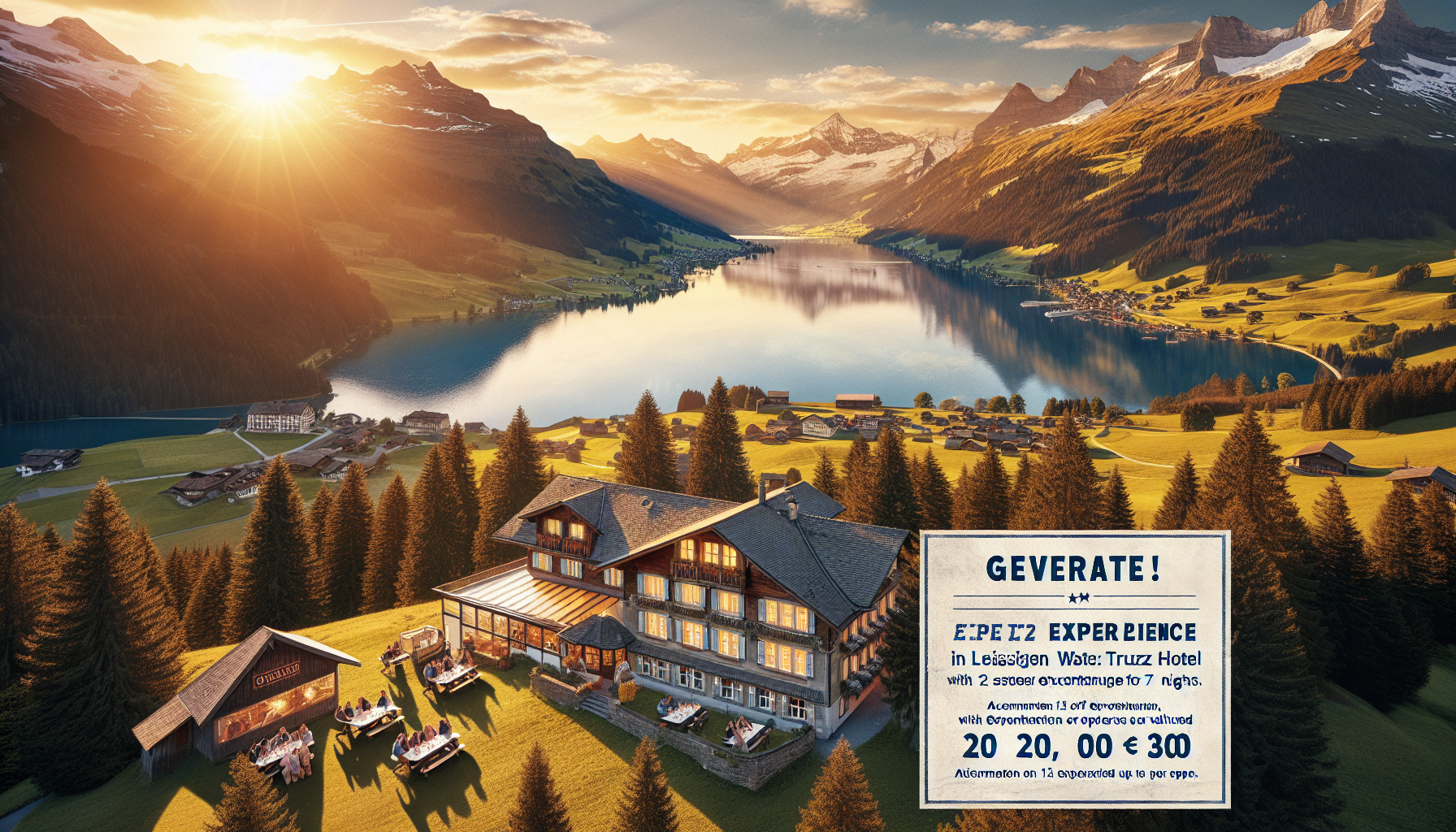 Erlebnisreisen Schweiz: Erlebnisurlaub im Hotel Kreuz in Leissigen 7 Nächte 3-Sterne-Hotel mit Halbpension 12 Erlebnisse i. W. v. bis zu 300 € pro Erlebnisreisen Schweiz: Erlebnisurlaub im Hotel Kreuz in Leissigen 7 Nächte 3-Sterne-Hotel mit Halbpension 12 Erlebnisse i. W. v. bis zu 300 € pro