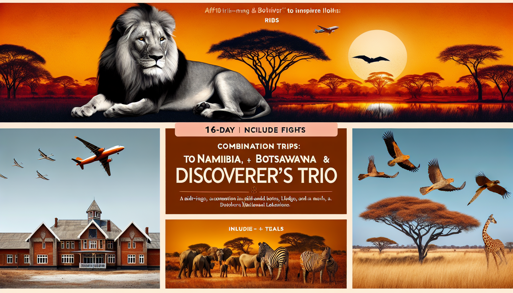 Kombinationsreisen Namibia, Botswana & Simbabwe: Entdecker-Trio für Afrika-Fans 16-tägig inkl. Flug Mittelklassehotels/Lodges mit Verpflegung Safari