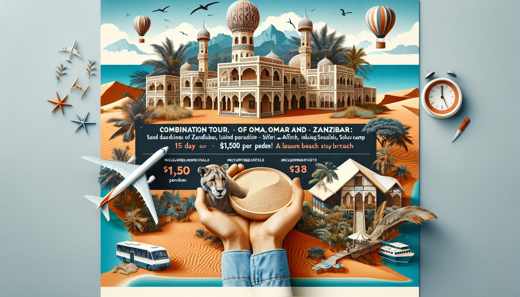 Kombinationsreisen Oman & Sansibar: Sanddünen, Inselparadies und Safari im Africa Selous Camp 15- bzw. 16-tägig inkl. Flüge 3-/4-Sterne-Hotels/4-St Kombinationsreisen Oman & Sansibar: Sanddünen, Inselparadies und Safari im Africa Selous Camp 15- bzw. 16-tägig inkl. Flüge 3-/4-Sterne-Hotels/4-St