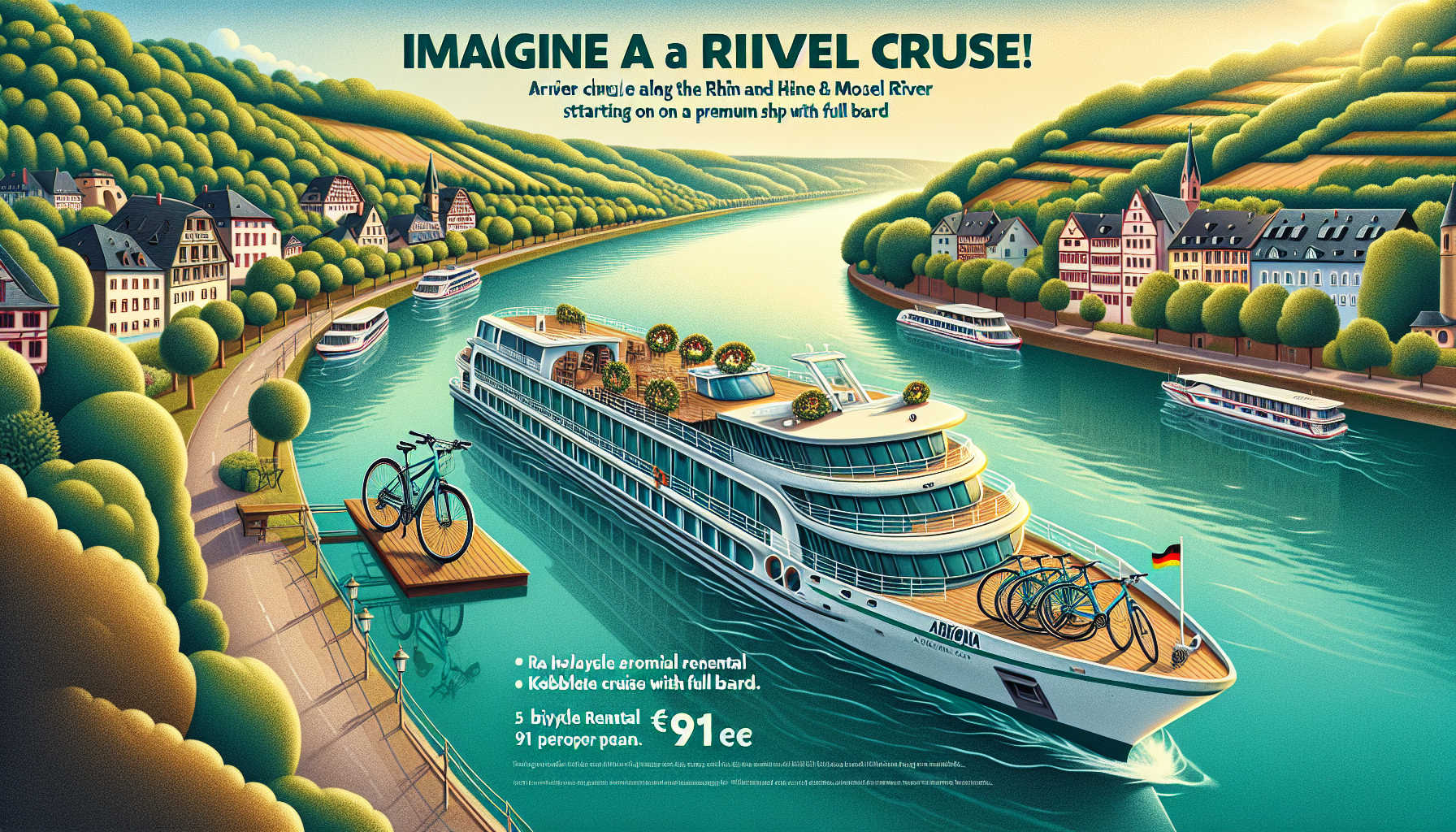 Kreuzfahrten Rhein & Mosel: Flusskreuzfahrt mit Rad & Schiff Arkona ab/an Koblenz 7 Nächte Premium-Schiff mit Vollpension Inkl. Leihfahrrad i. W. v. Kreuzfahrten Rhein & Mosel: Flusskreuzfahrt mit Rad & Schiff Arkona ab/an Koblenz 7 Nächte Premium-Schiff mit Vollpension Inkl. Leihfahrrad i. W. v.