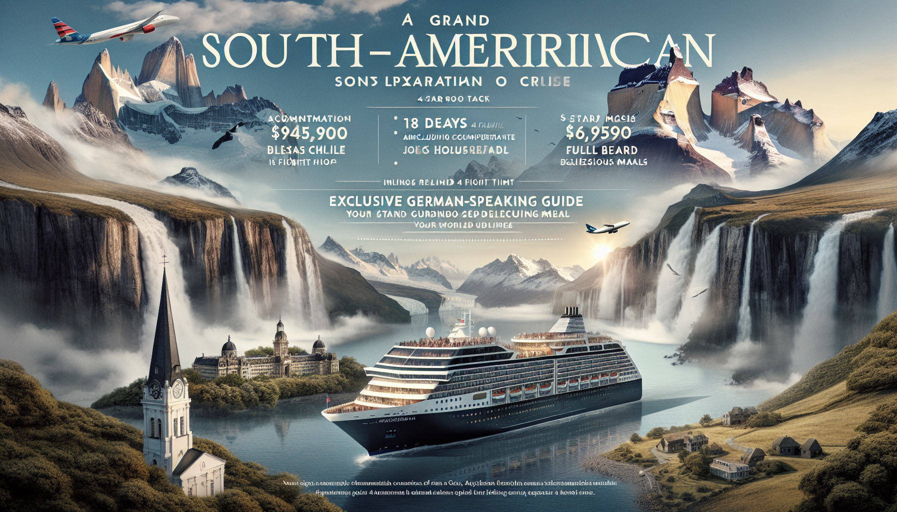 Kreuzfahrten Südamerika: Kreuzfahrt mit der MS Oosterdam von Santiago de Chile bis Buenos Aires 18-tägig inkl. Flug 4-Sterne-Hotel mit Frühstück / Kreuzfahrten Südamerika: Kreuzfahrt mit der MS Oosterdam von Santiago de Chile bis Buenos Aires 18-tägig inkl. Flug 4-Sterne-Hotel mit Frühstück /