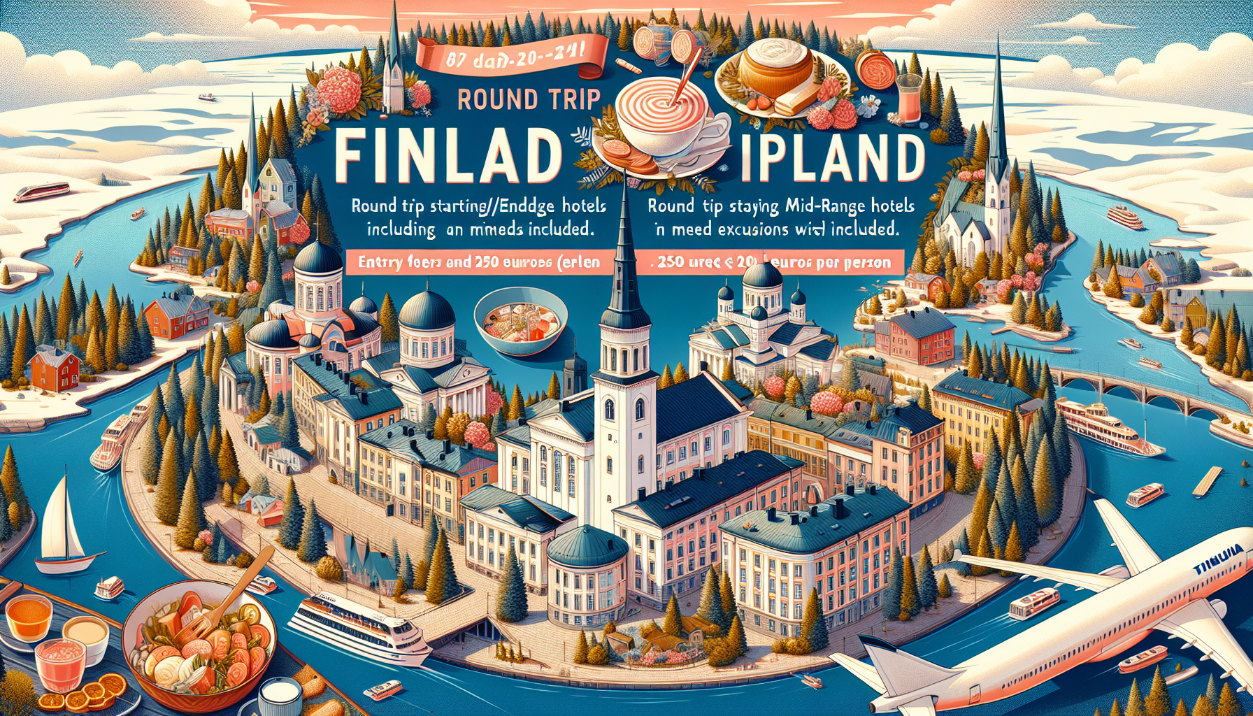Rundreisen Finnland: Rundreise ab/an Savolinna 8-tägig inkl. Flug Mittelklassehotels mit Verpflegung Inkl. Eintritte und Ausflüge i. W. v. 250 € p Rundreisen Finnland: Rundreise ab/an Savolinna 8-tägig inkl. Flug Mittelklassehotels mit Verpflegung Inkl. Eintritte und Ausflüge i. W. v. 250 € p