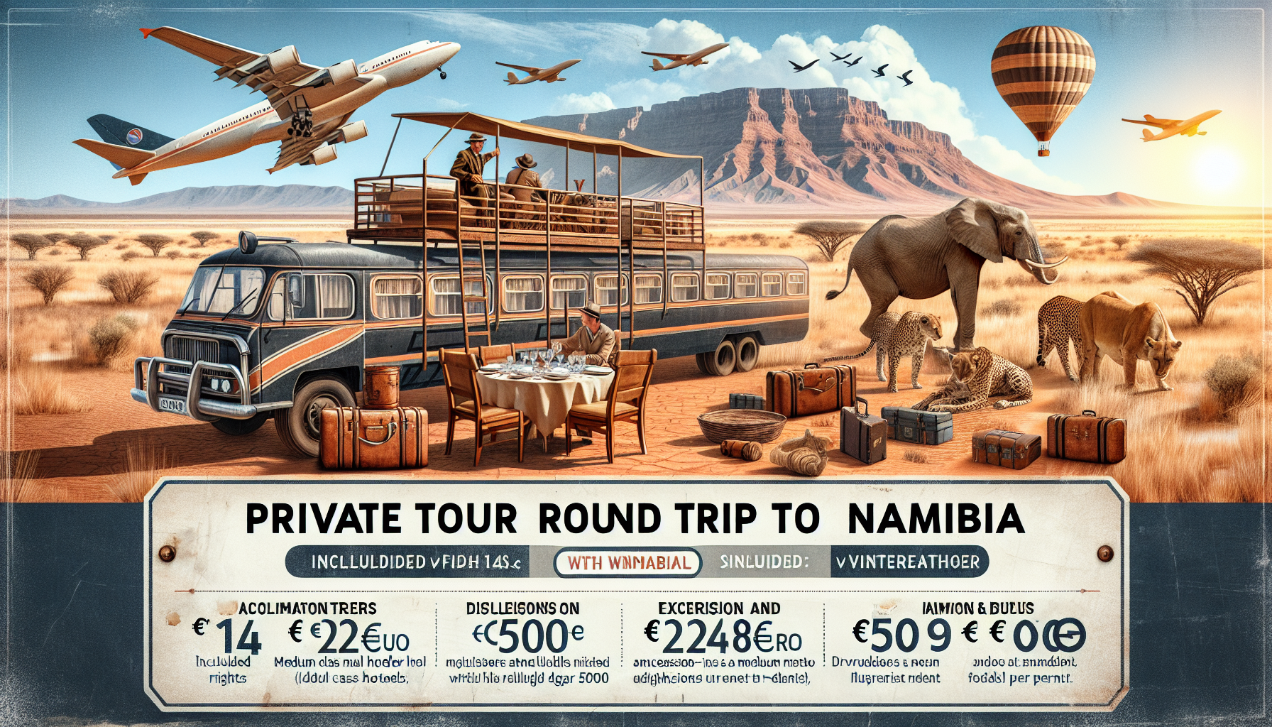 Rundreisen Namibia: Privatreise ab/an Windhoek inkl. 2 Ganztagspirschfahrten 14-tägig inkl. Flug Mittelklassehotels/Lodges mit Verpflegung Inkl. Ausf