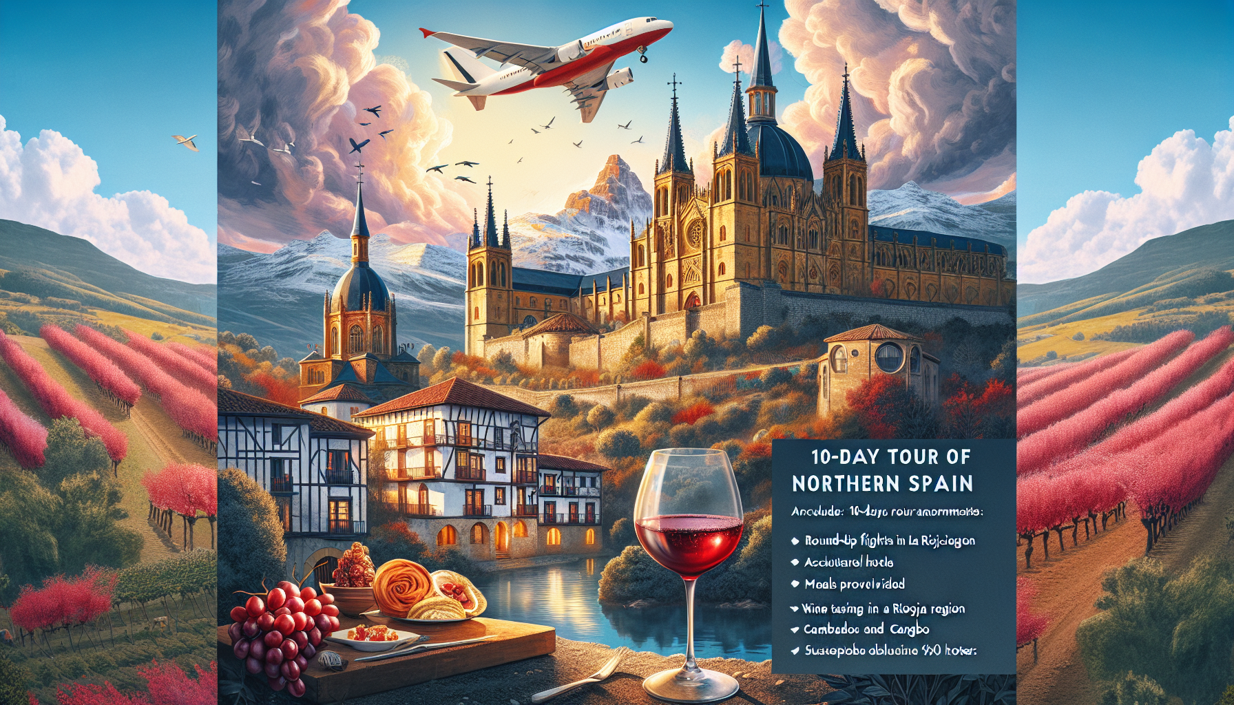Rundreisen Nordspanien: Kultur, Natur und kulinarische Genüsse 10-tägig inkl. Flug 4-Sterne-Hotels mit Verpflegung Inkl. Weinverkostung in der La Ri Rundreisen Nordspanien: Kultur, Natur und kulinarische Genüsse 10-tägig inkl. Flug 4-Sterne-Hotels mit Verpflegung Inkl. Weinverkostung in der La Ri
