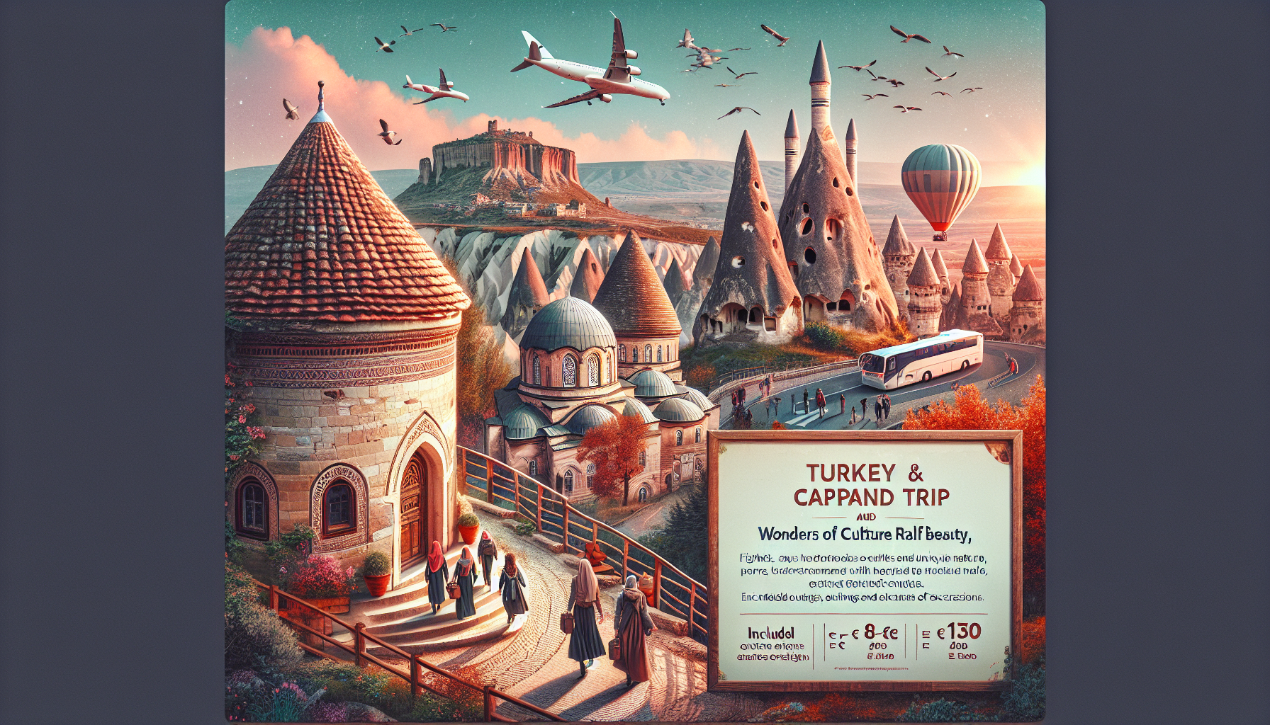 Rundreisen Türkei & Kappadokien: Kulturwunder und einzigartige Naturschönheit 8-tägig inkl. Flüge 4-Sterne-Hotels mit Halbpension Inkl. Eintritte Rundreisen Türkei & Kappadokien: Kulturwunder und einzigartige Naturschönheit 8-tägig inkl. Flüge 4-Sterne-Hotels mit Halbpension Inkl. Eintritte