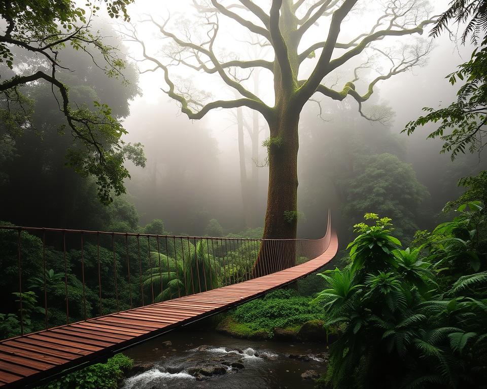Hängebrücken im Nebelwald