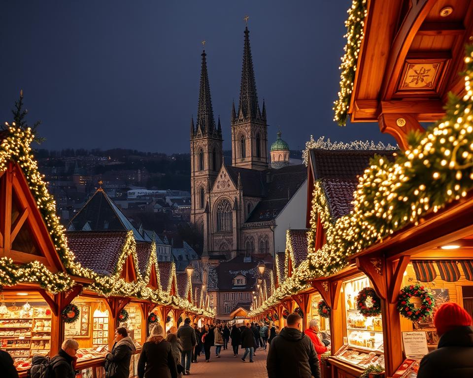 Christkindlesmarkt Nürnberg mit Lichterdekoration