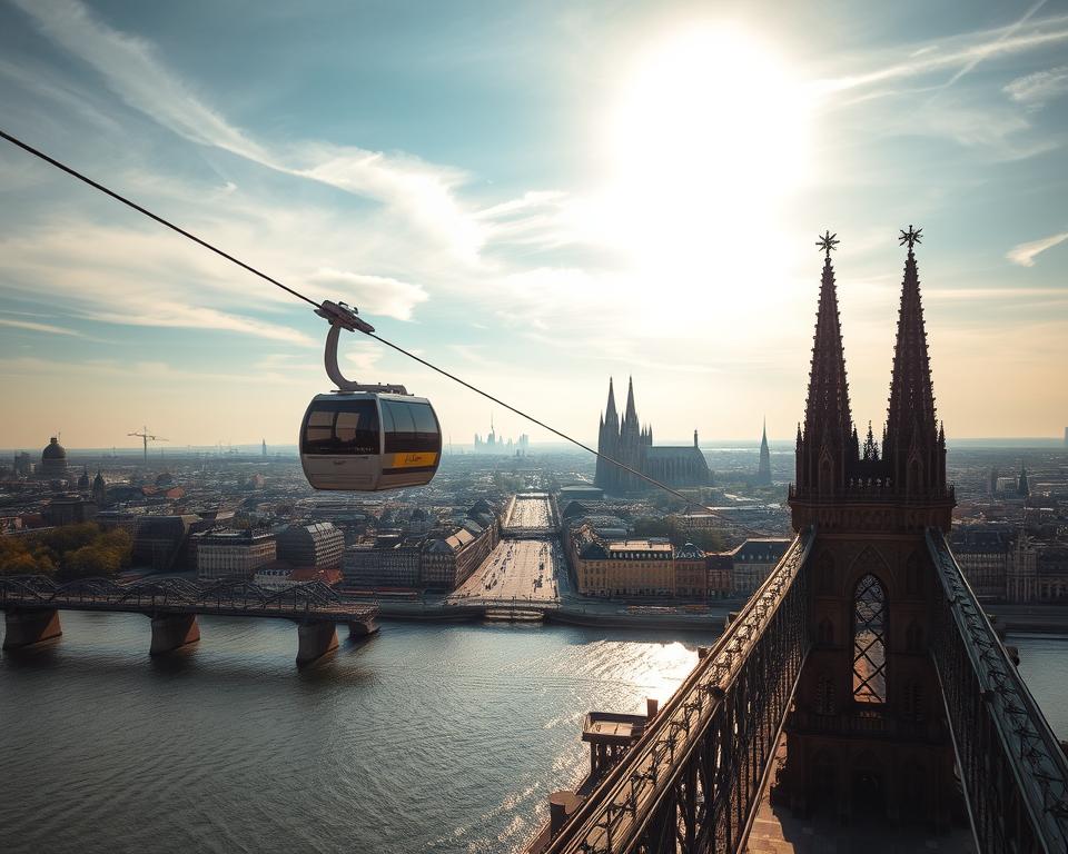 Rhein-Seilbahn und Hohenzollernbrücke Aussicht
