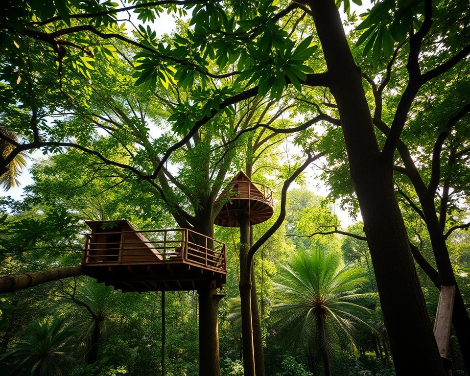 Baumhäuser Gibbon Experience im Dschungel