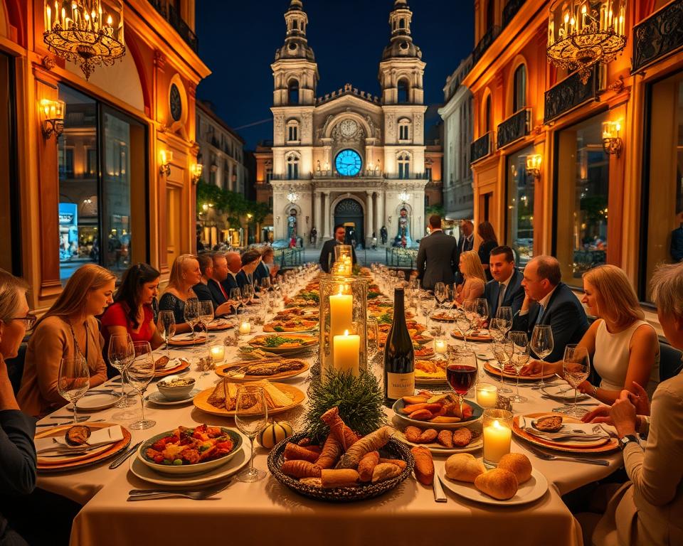 Festliches Abendessen in Barcelona