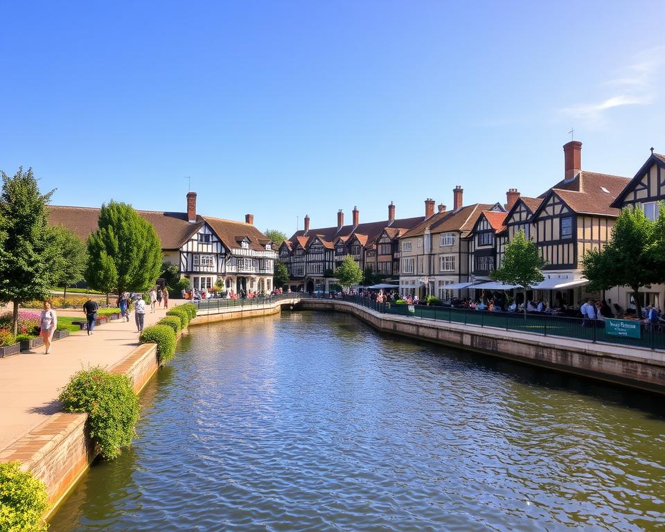 Fluss Avon Uferpromenade Stratford