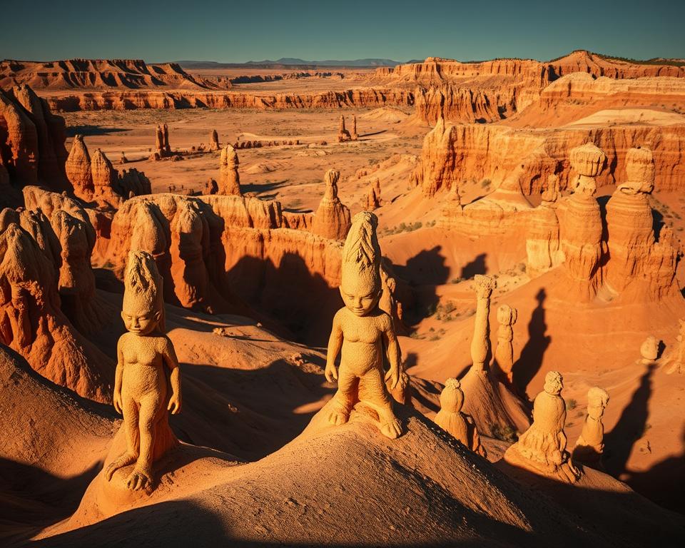 Goblin-Figuren im Sandstein-Landschaft