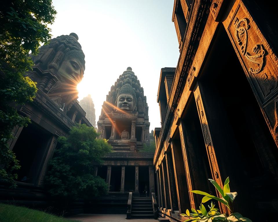 Khmer-Architektur des Angkor Bayon Tempels