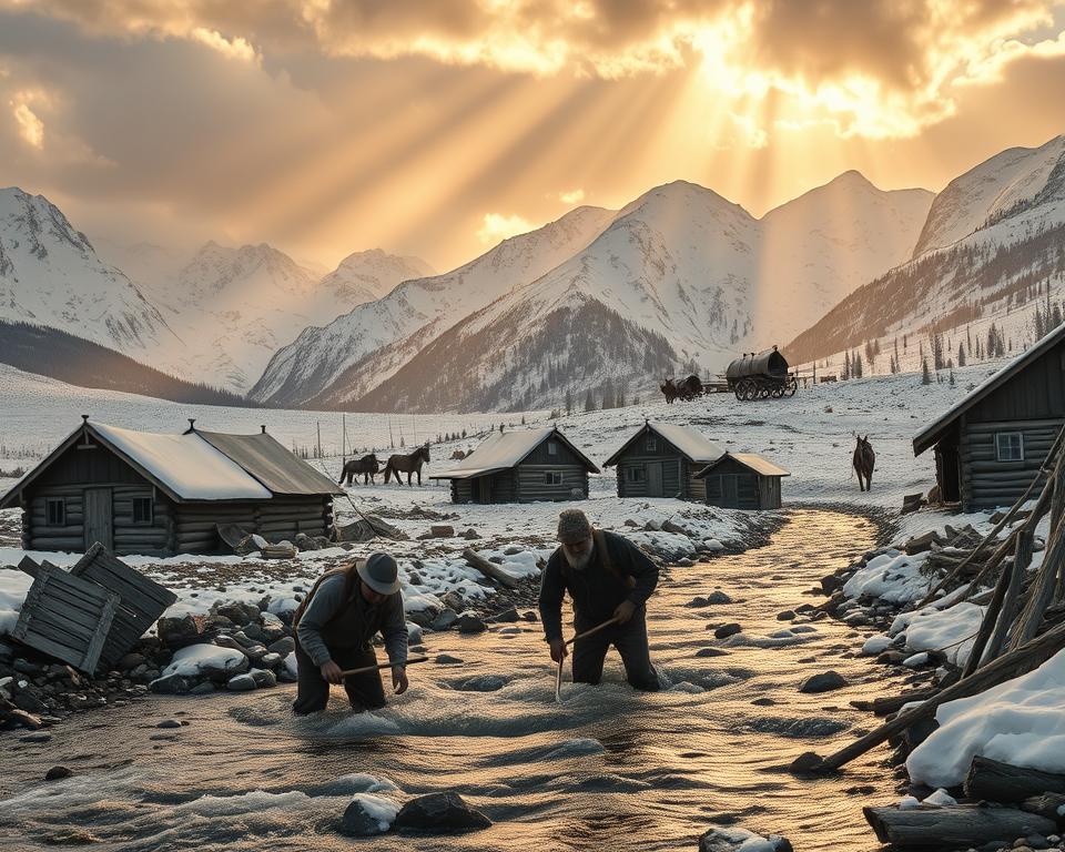 Klondike-Goldrausch historische Szene