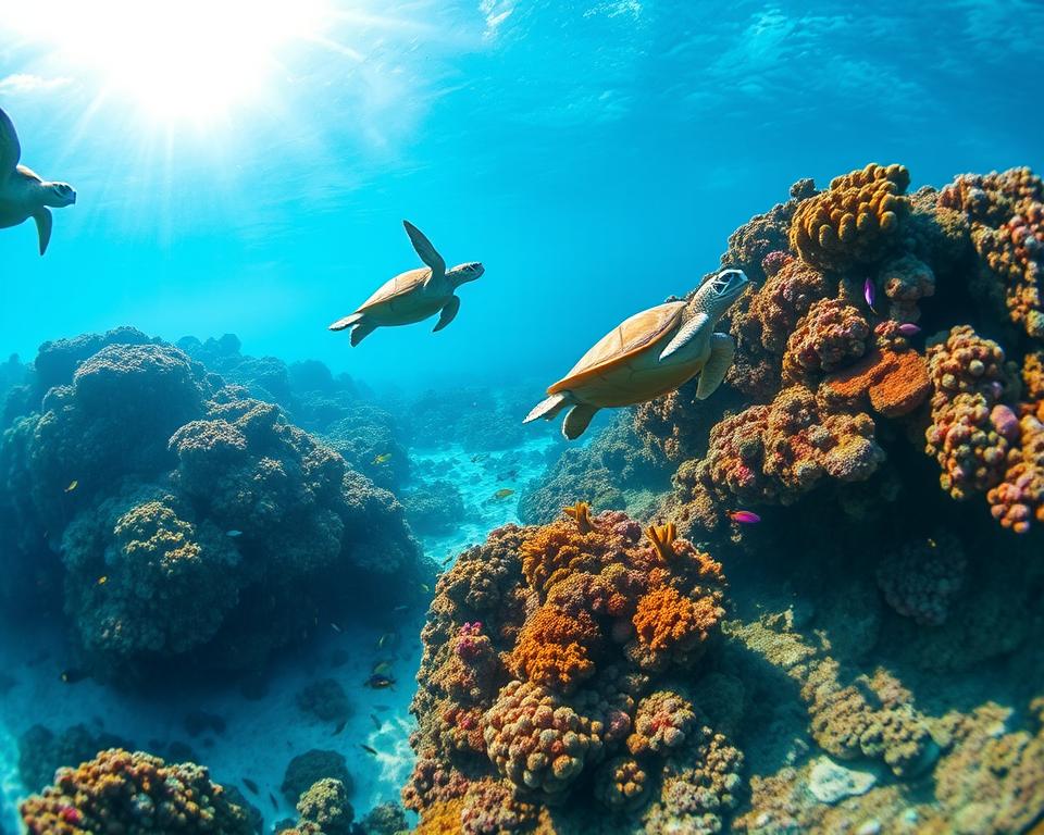 Korallenriffe und Meeresschildkröten am Bikini-Atoll