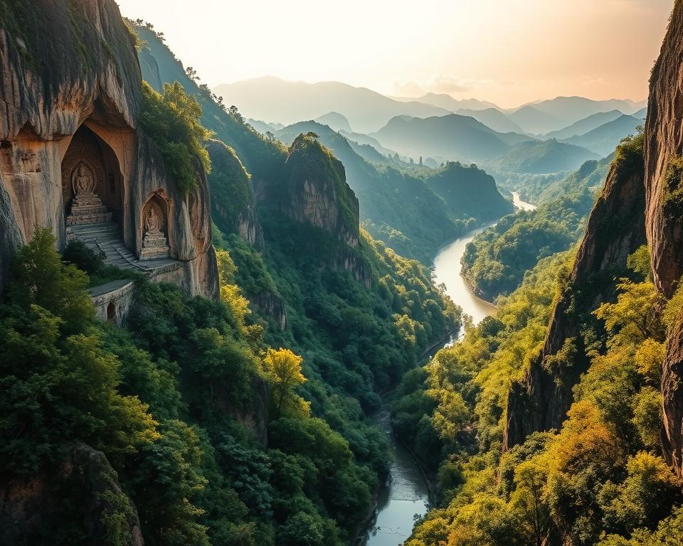 Longmen-Grotten Landschaft Henan-Provinz
