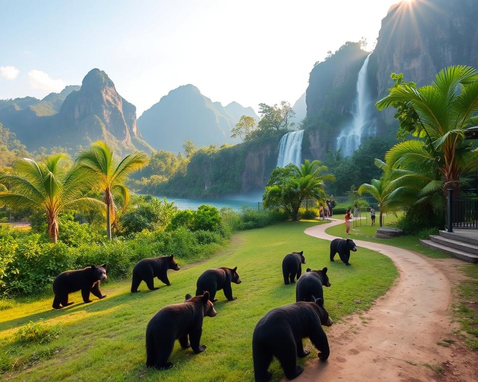 Malaienbären im Bärenschutz-Park Laos