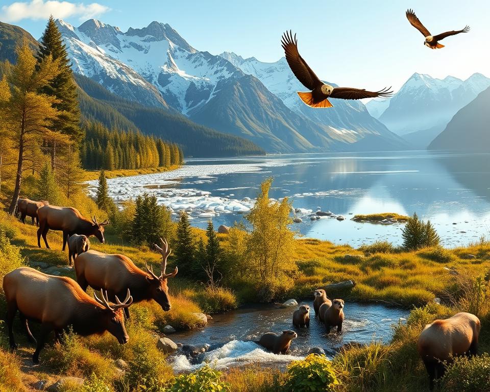 Norwegische Tierwelt in ihrer natürlichen Umgebung