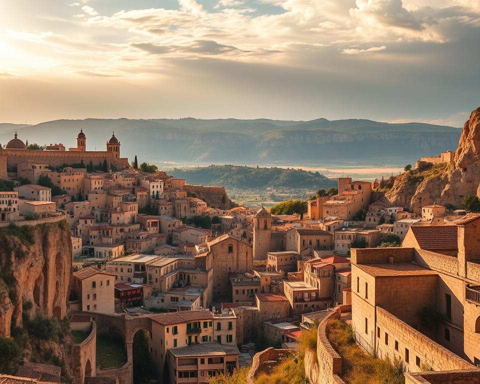 Panoramablick auf Matera Stadtansicht