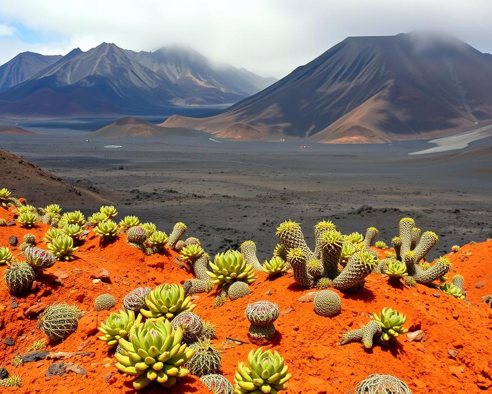Pflanzen Timanfaya Vulkanlandschaft