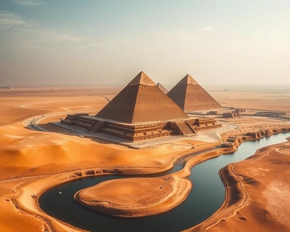 Pyramiden von Giza Luftaufnahme
