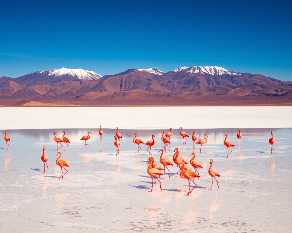 Salar de Atacama Landschaft mit Flamingos