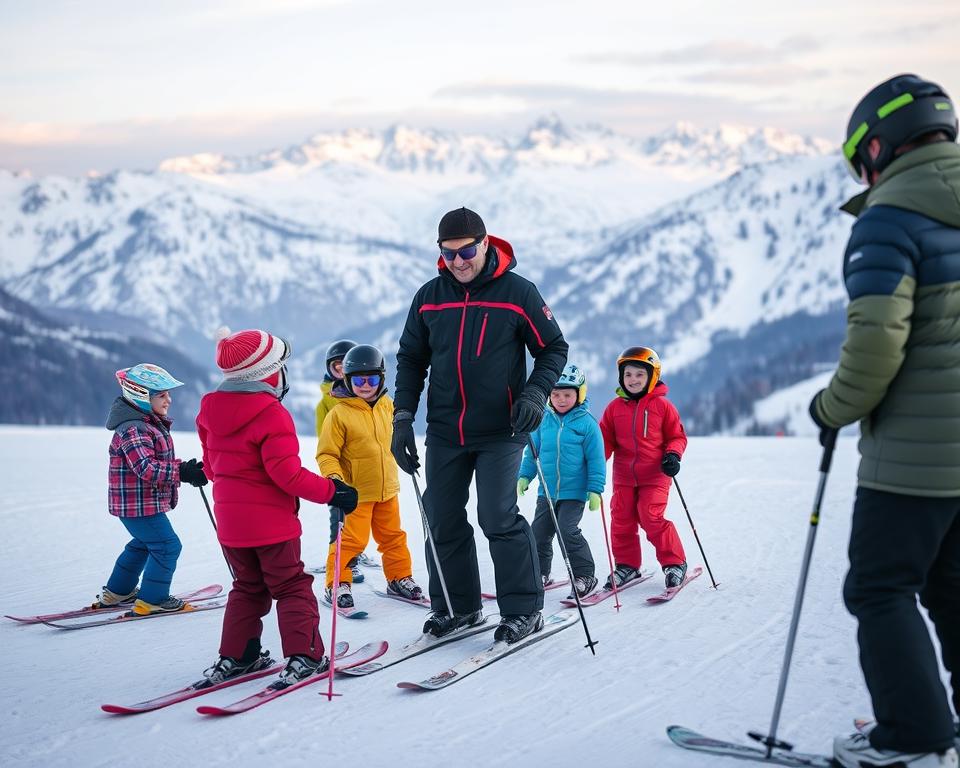 Skilehrer mit Kindern in Hemsedal