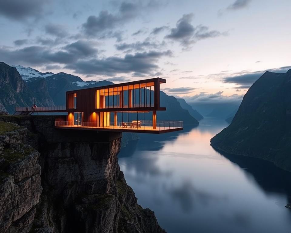 Stegastein Architektur in der Fjordlandschaft