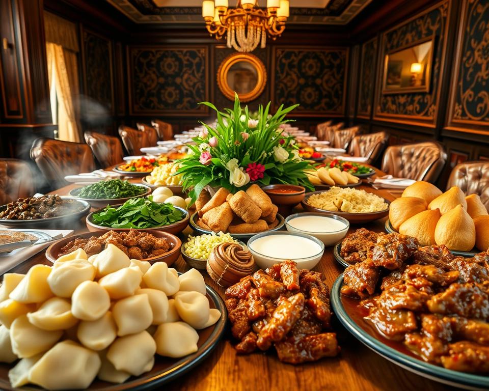 Traditionelle baschkirische Gerichte in Ufa