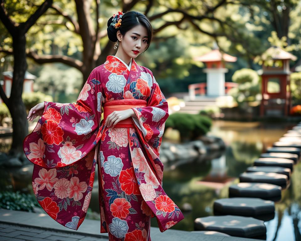 Traditionelle japanische Kleidung Kimono