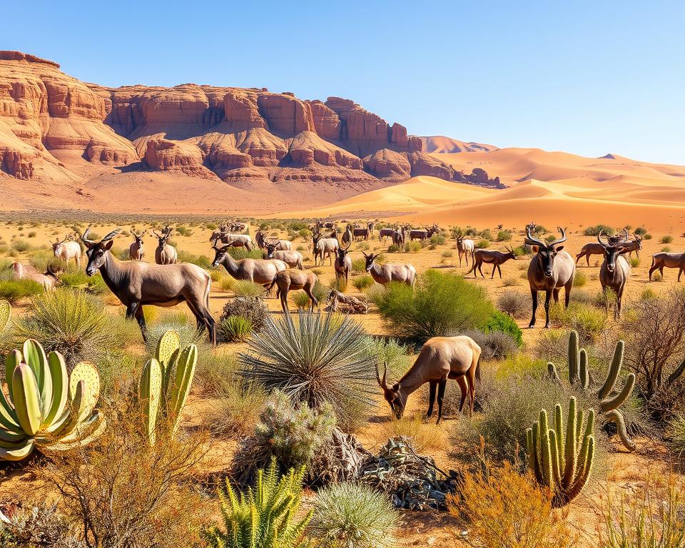 Wüstenpflanzen und Wüstentiere in der Negev