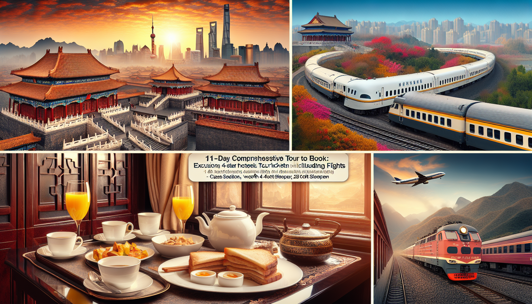 Rundreisen China: Vielfalt zum Kennenlernen 11-tägig inkl. Flüge 4-Sterne-Hotels mit Frühstück / Nachtzug 4er-Abteil Softsleeper Klasse Inkl. Ausf
