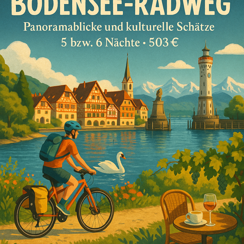 Eigene Anreise Bodensee-Radweg: Radreise durch Deutschland, Österreich & Schweiz ab/bis Konstanz 5 bzw. 6 Nächte Mittelklassehotels/Gasthöfe mit Fr