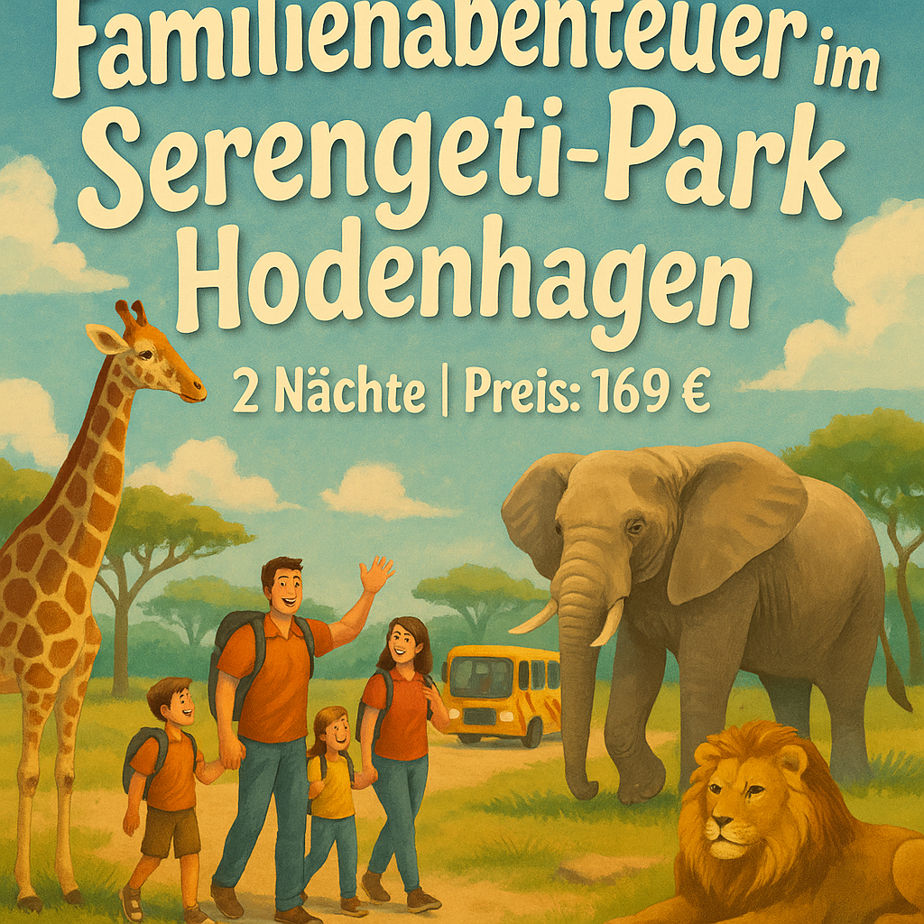Eigene Anreise Hodenhagen: Familienabenteuer im Serengeti-Park Hodenhagen 2 Nächte Serengeti-Park mit Frühstück 2 x Tageseintritt und Bustour