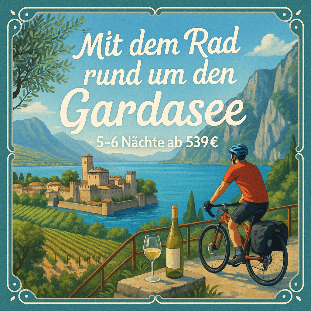 Eigene Anreise Italien - Gardasee: Mit dem Rad rund um den Gardasee 5 bzw. 6 Nächte 3-Sterne-Hotels mit Frühstück Gepäcktransfer von Unterkunft zu