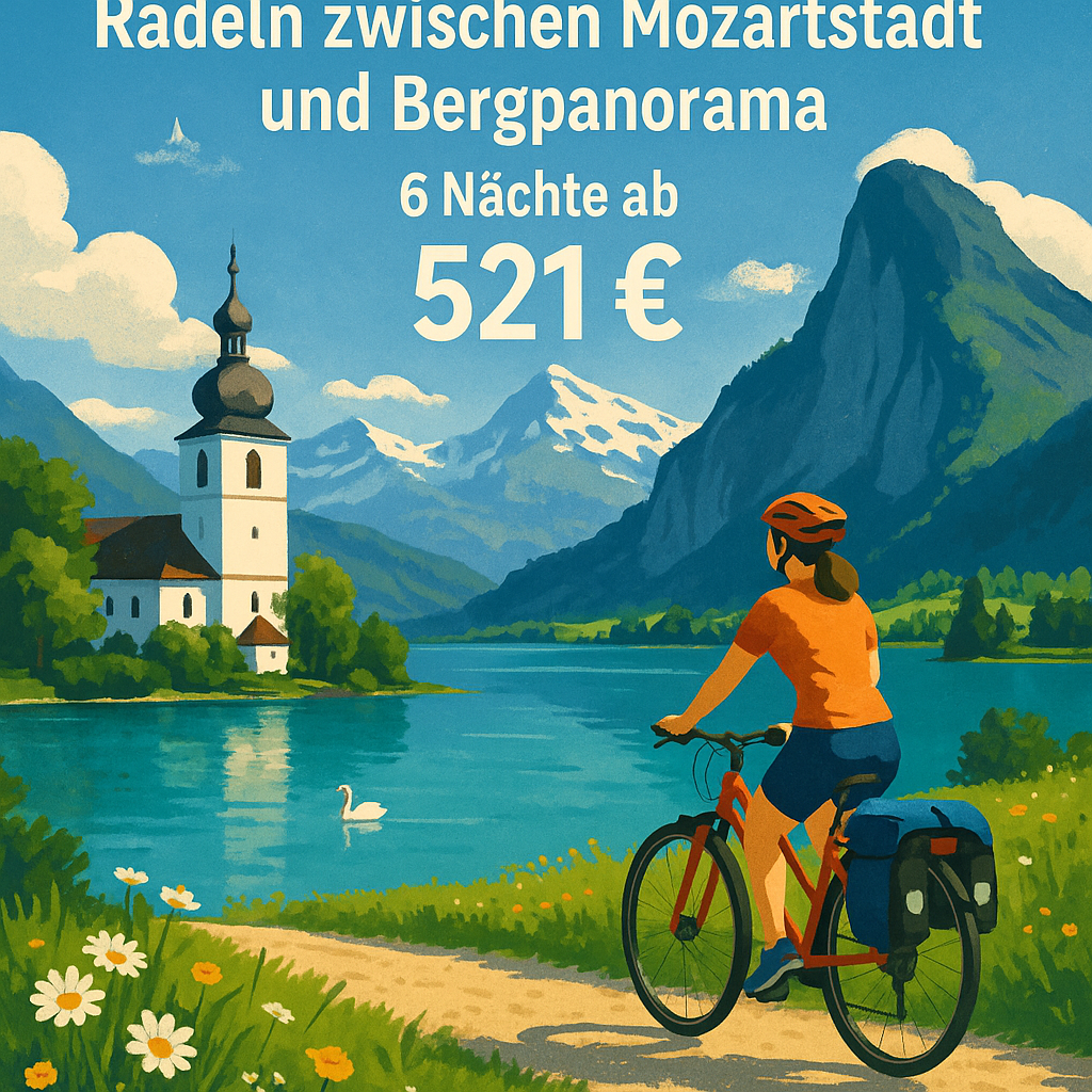 Eigene Anreise Österreich - Salzburger Seen: Radreise ab/an Salzburg inkl. Wolfgangsee 6 bzw. 7 Nächte 3-Sterne-Hotels/Gasthöfe/Pensionen mit Früh Eigene Anreise Österreich - Salzburger Seen: Radreise ab/an Salzburg inkl. Wolfgangsee 6 bzw. 7 Nächte 3-Sterne-Hotels/Gasthöfe/Pensionen mit Früh