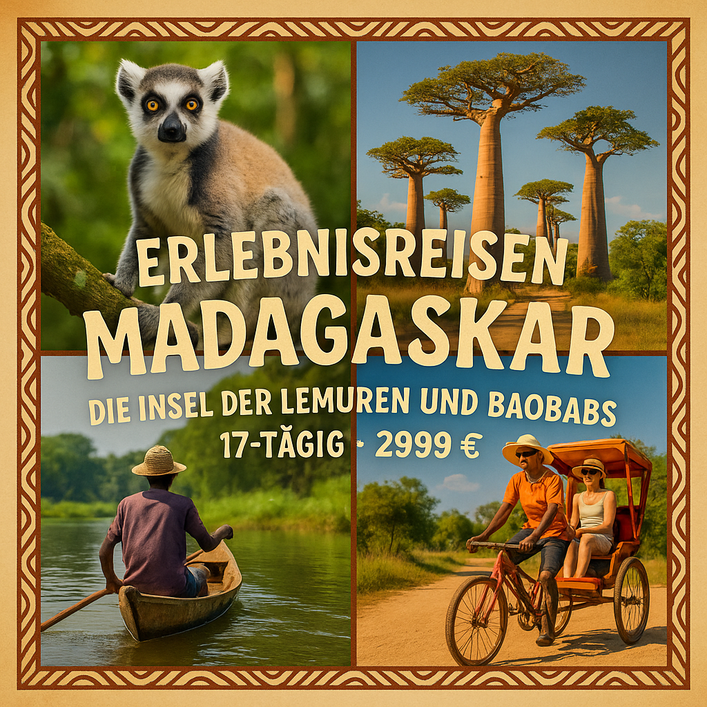 Erlebnisreisen Madagaskar: Die Insel der Lemuren und Baobabs 17-tägig inkl. Flüge Mittelklassehotels/Zeltunterkunft mit Verpflegung Inkl. Ausflüge