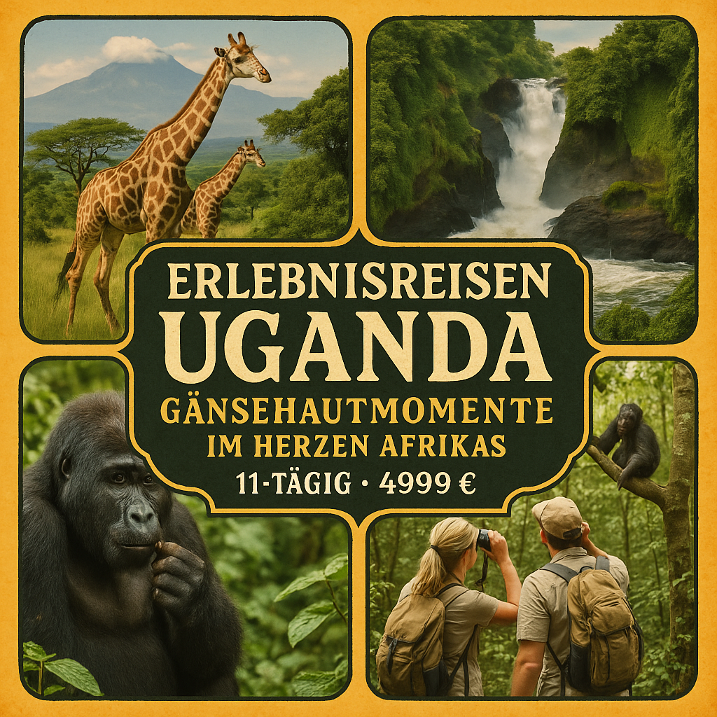 Erlebnisreisen Uganda: Gänsehautmomente im Herzen Afrikas 11-tägig inkl. Flüge Mittelklassehotels/Camps/Lodges mit Verpflegung Inkl. Gorilla- & Sch Erlebnisreisen Uganda: Gänsehautmomente im Herzen Afrikas 11-tägig inkl. Flüge Mittelklassehotels/Camps/Lodges mit Verpflegung Inkl. Gorilla- & Sch