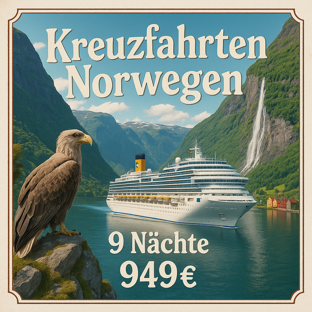 Kreuzfahrten Norwegen - Fjorde: Kreuzfahrt mit der Costa Favolosa ab/an Hamburg 9 Nächte Premium-Schiff mit Vollpension Inkl. Trinkgelder an Bord im