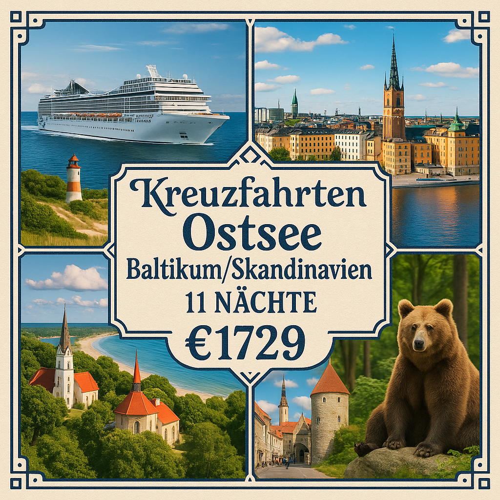 Kreuzfahrten Ostsee - Baltikum/Skandinavien: MSC Magnifica ab/an Warnemünde 11 Nächte Premium-Schiff mit Vollpension Inkl. All Inclusive-Getränkepa