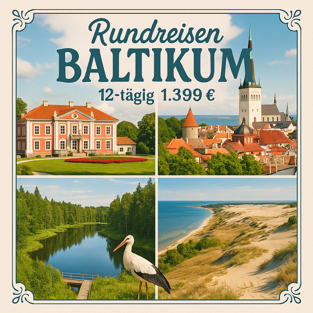 Rundreisen Baltikum: Zwischen Gutshöfen, Nationalparks und Riga 12-tägig inkl. Flüge Mittelklassehotels mit Frühstück Inkl. Eintritte und Ausflü
