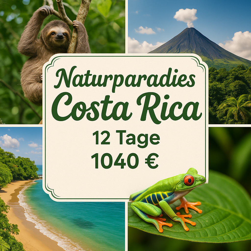 Rundreisen Costa Rica: Flexible Mietwagen-Rundreise ab/an San José: Naturparadies Costa Rica 13 Nächte Route, Dauer und weitere Reisebestandteile fl