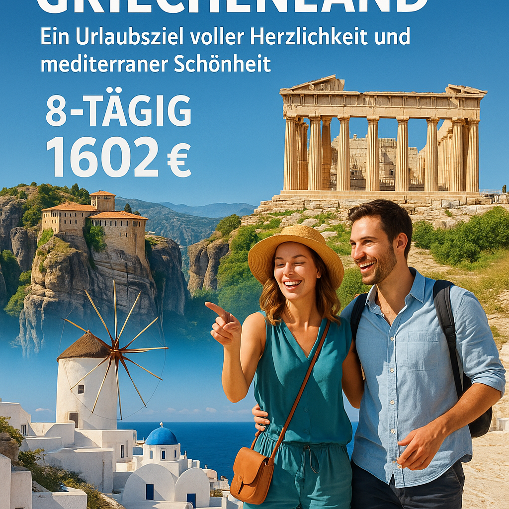 Rundreisen Griechenland: Ein Urlaubsziel voller Herzlichkeit und mediterraner Schönheit 8-tägig inkl. Flug 4-/5-Sterne-Hotels mit Halbpension Inkl.