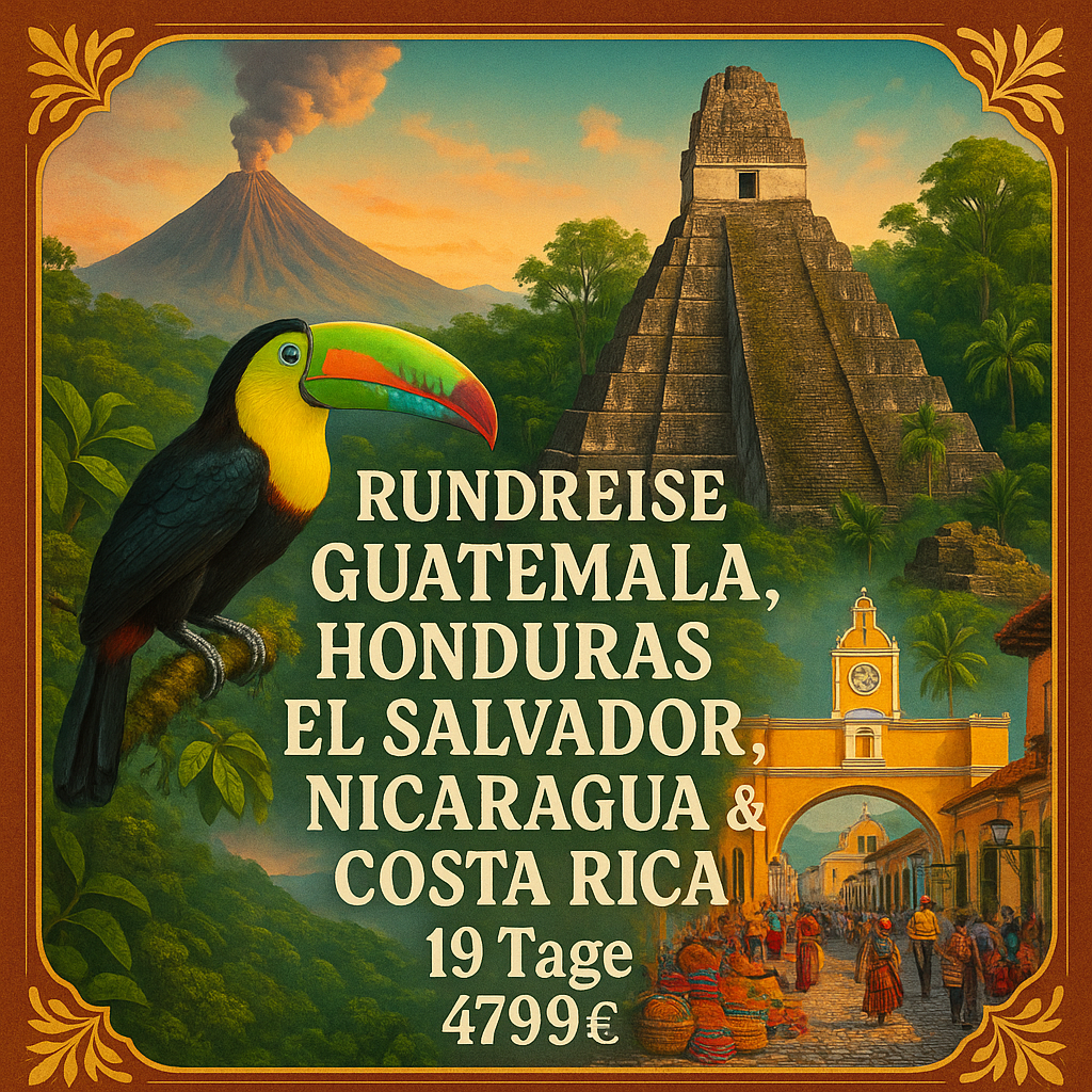 Rundreisen Guatemala, Honduras, El Salvador, Nicaragua & Costa Rica: Zwischen Vulkanen, Dschungel & Geschichte 19-tägig inkl. Flüge Mittelklassehote Rundreisen Guatemala, Honduras, El Salvador, Nicaragua & Costa Rica: Zwischen Vulkanen, Dschungel & Geschichte 19-tägig inkl. Flüge Mittelklassehote