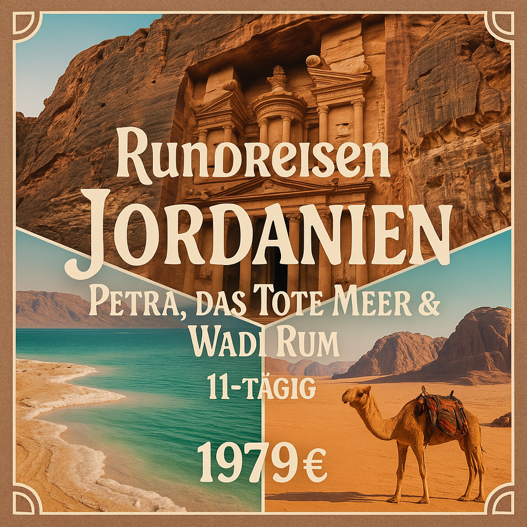 Rundreisen Jordanien: Petra, das Tote Meer & Wadi Rum 11-tägig inkl. Flüge Mittelklassehotels/Zeltcamp mit Halbpension Inkl. Ausflüge & Eintritte i