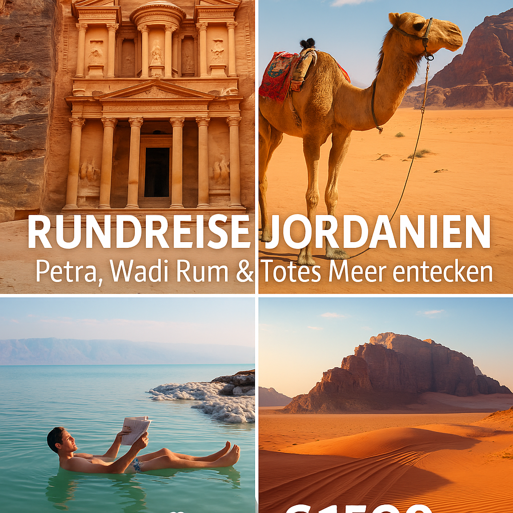 Rundreisen Jordanien: Rundreise ab Amman bis Aqaba inkl. Besuch des Toten Meers 8-tägig inkl. Flug Mittelklassehotels/Zeltcamp mit Halbpension Inkl.